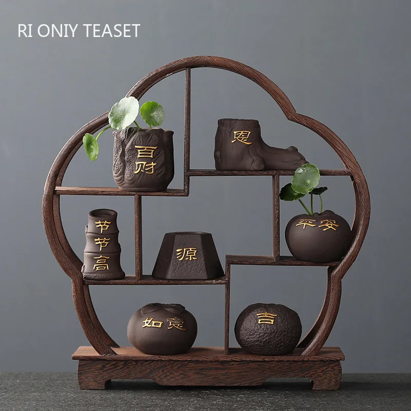 Bonsai Garden Pot - Sáng Tạo Tím Đất Sét Trà