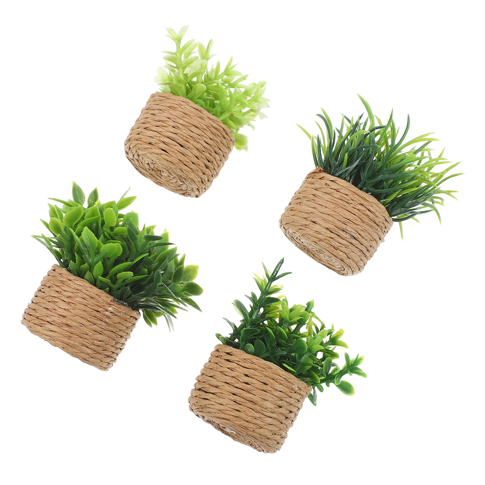 Bonsai Garden Europe - 4Pcs Miniature Dollhouse Green Plants Decorative