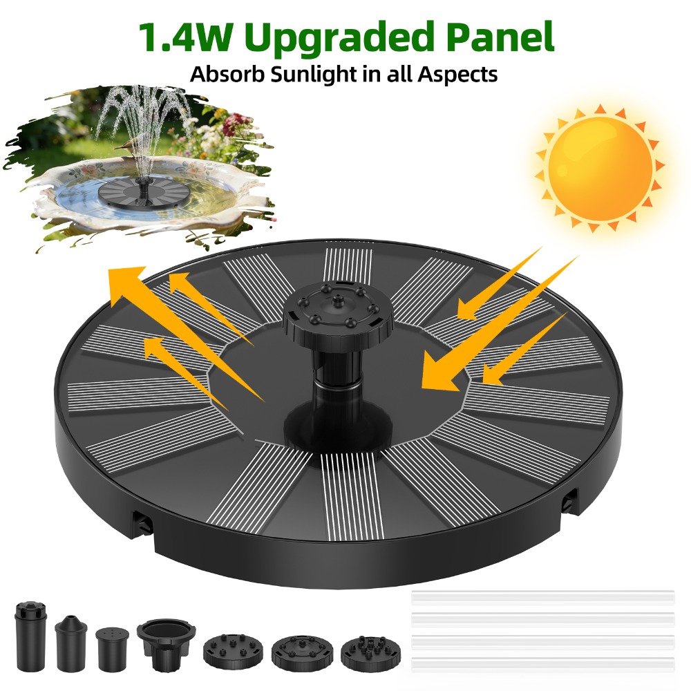 Bonsai Garden Fountain - New 1.4W Solar Fountain Stable&Durable, Solar