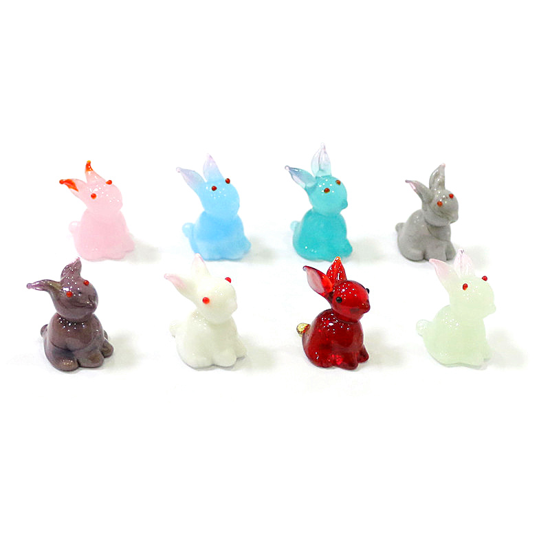 Bonsai Garden Japan - 2pcs Mini Glass Bunny Figurine Cute