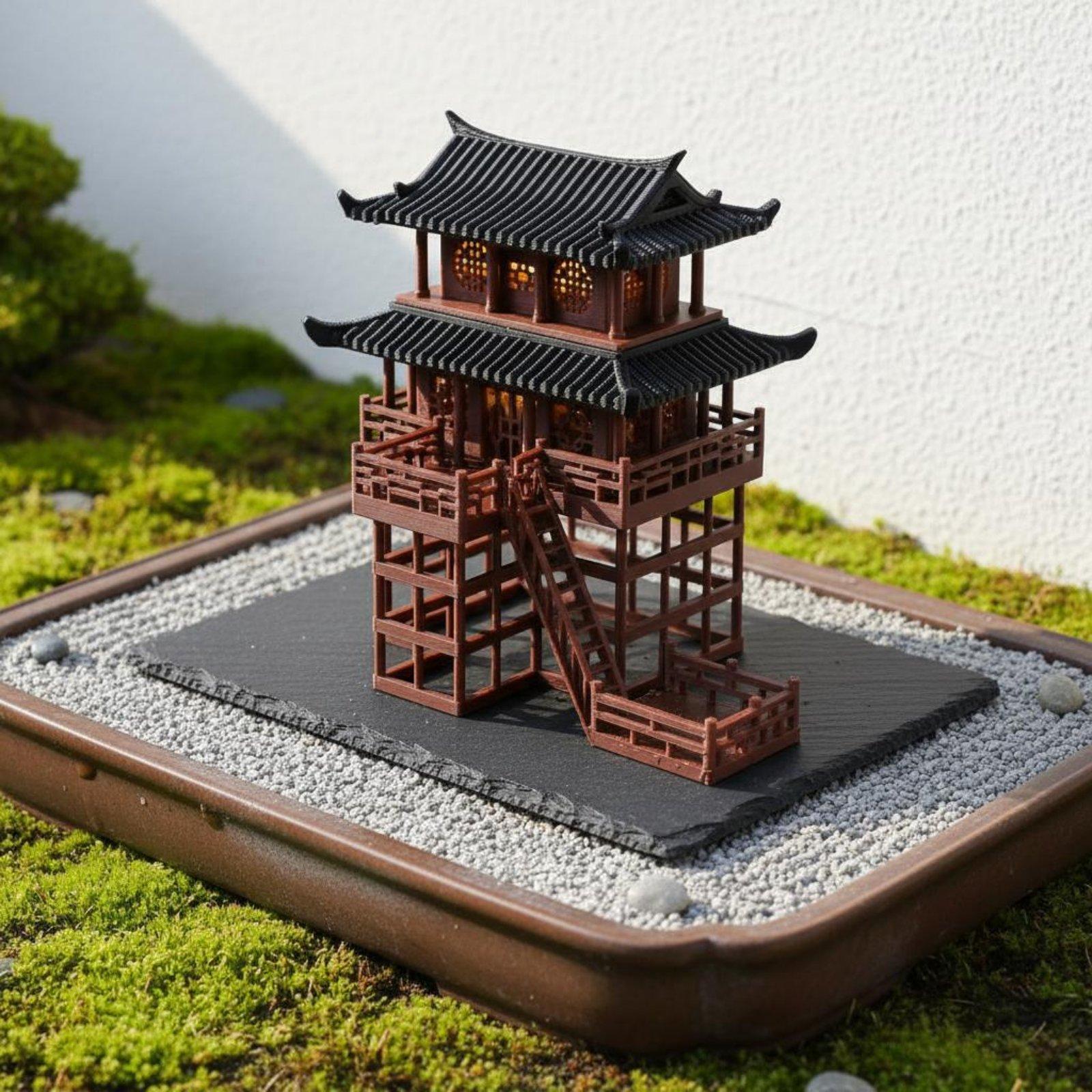 Bonsai Gardening - Bonsai House Tabletop Plastic Pagoda Mini