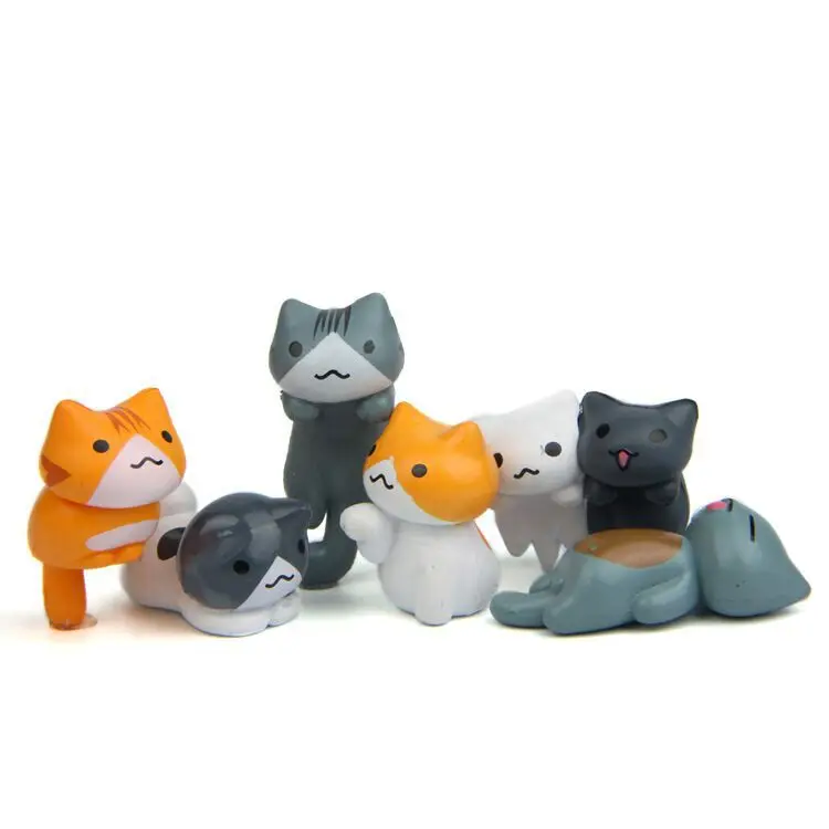 Bonsai Garden Japan - 6Pcs/Set Cartoon Lucky pvc Cat Home