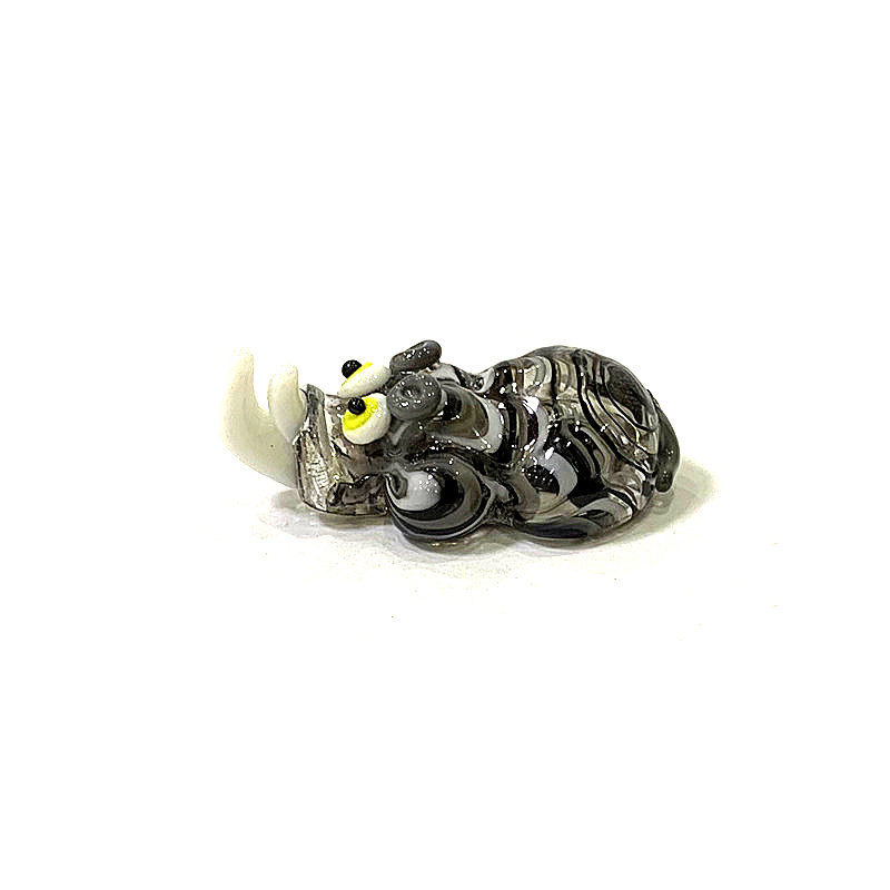 Miniature Glass Rhino Figurine - đánh giá và giá Bonsai Garden Japan