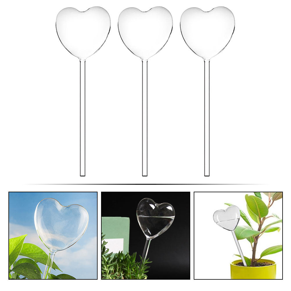 3Pcs Heart Shaped Glass Self W - đánh giá và giá Bonsai Garden Pot