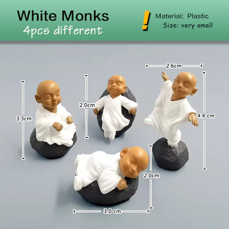 4pcs Chinese Kongfu Monk Minia - đánh giá và giá Bonsai Garden Japan