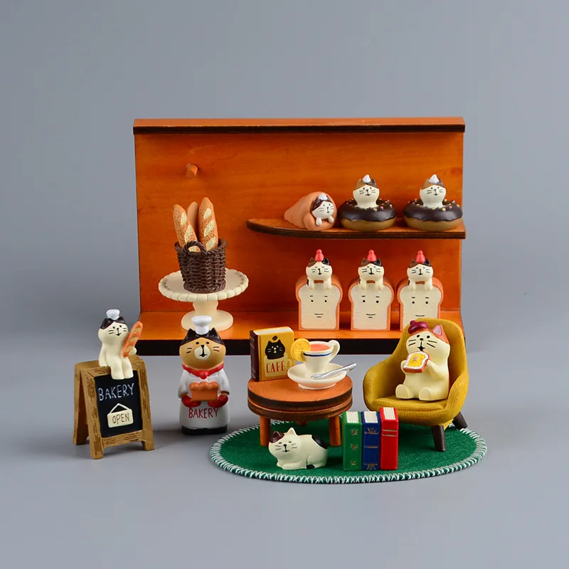 Zakka Style Cartoon Cat Bread  - đánh giá và giá Bonsai Garden Japan
