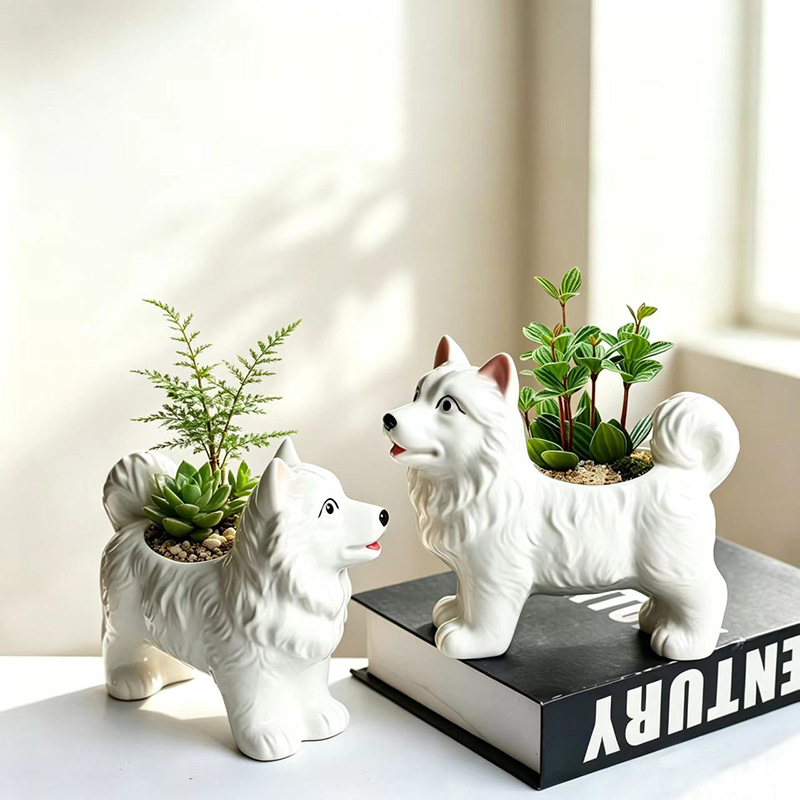 Creative Ceramic Puppy Flower  - đánh giá và giá Bonsai Garden Europe