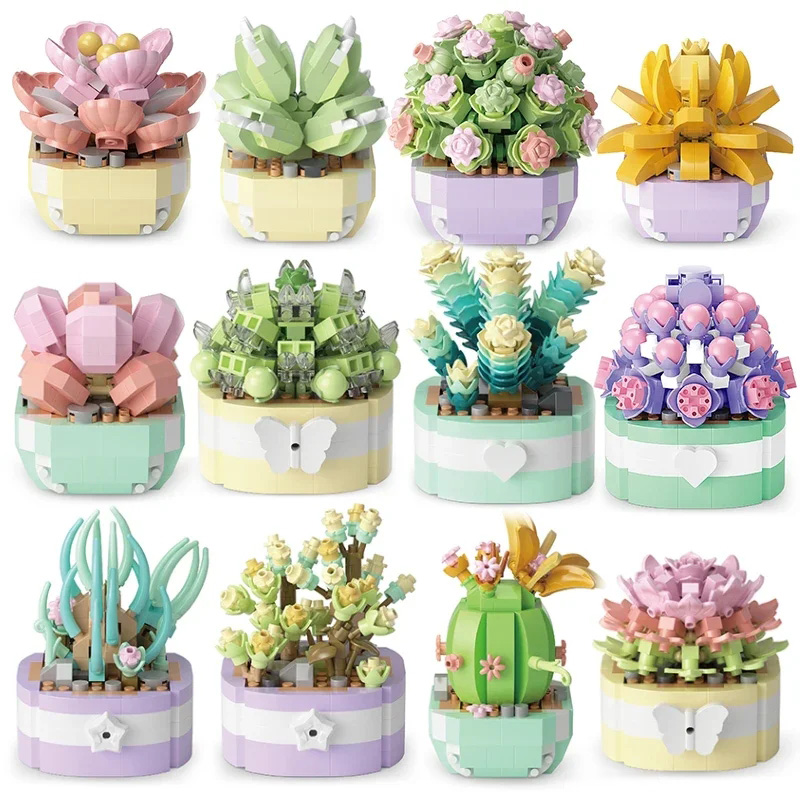 Flower Succulents Building Blo - đánh giá và giá Bonsai Garden Pot