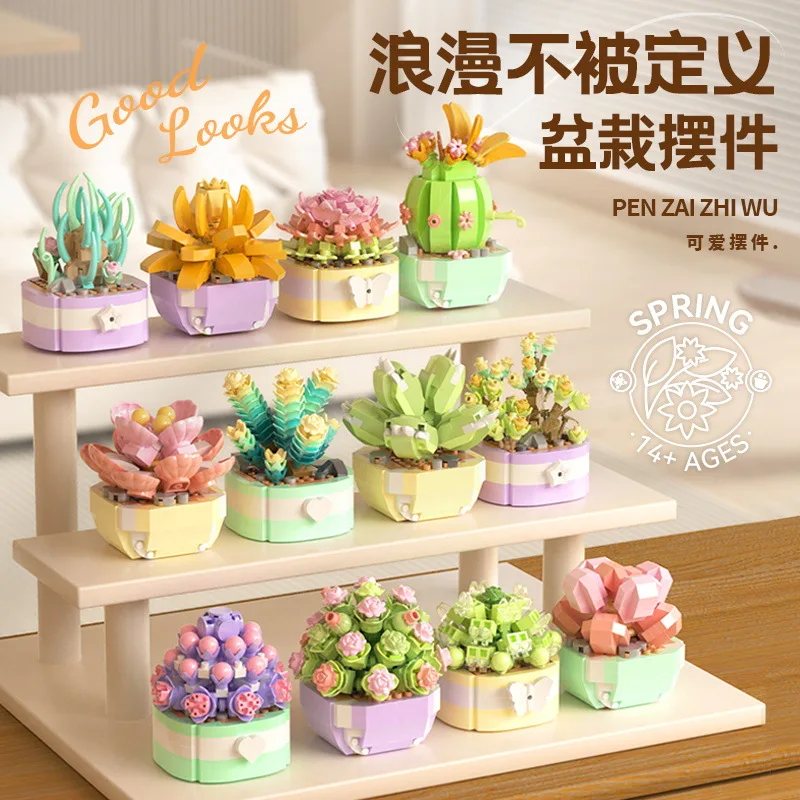 Flower Succulents Building Blo - đánh giá và giá Bonsai Garden Pot