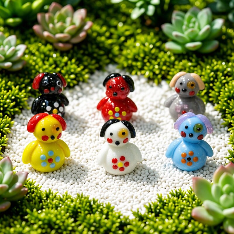Cute Handmade Mini Glass Dog F - đánh giá và giá Bonsai Garden Japan